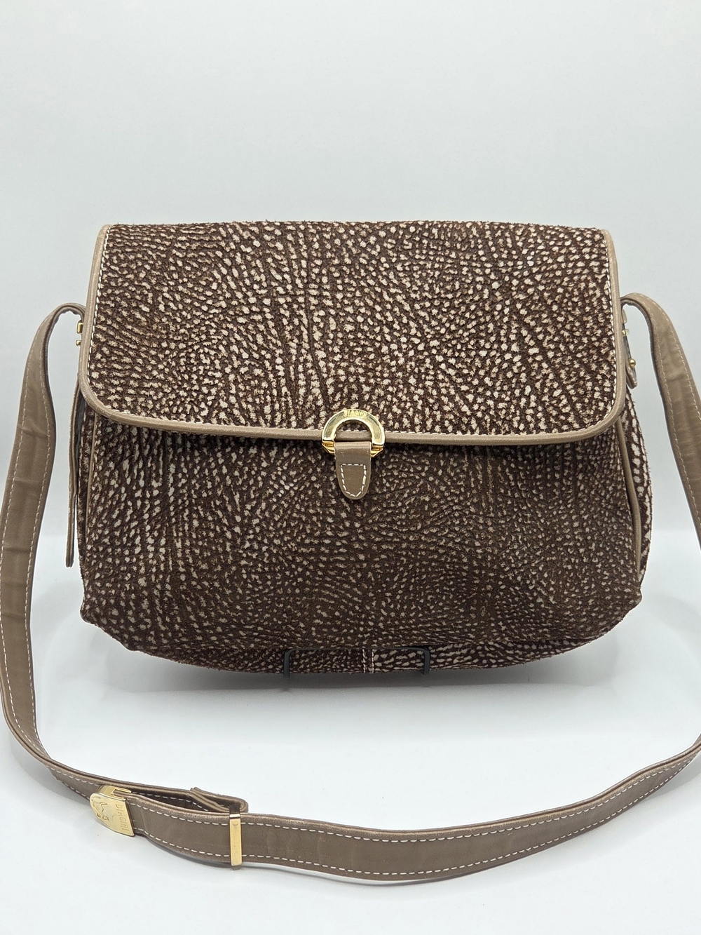Silvano Biagini Vintage Leather and Suede Crossbody Bag